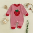thumbnail image 2 of Newborn Onesies Solid Color Short Sleeve Crawling Suit Cartoon Romper Rabbit Ear Hat Two Piece Set Red 0 M-3 M, 2 of 6