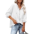 thumbnail image 2 of UAMVSH Women Casual Full Zip up Hooded Sweatshirts with Pockets Comfy Oversized Long Sleeve Hoodie Tops Solid Color Jackets(Medium,White), 2 of 7