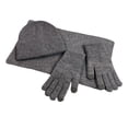 thumbnail image 1 of MIASHUI Solid Color Knit Hat, Scarf, and Gloves Three-Piece Set, Knit Fake Wool Yarn Scarf Red Christmas Hat Set Grey, 1 of 4