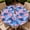 Blue Pink Flower, variant on ARTSLION Round Outdoor Tablecloth with Umbrella Hole, Zippered Fitted Tablecloth with Elastic Edge, Waterproof Table Cloth Cover for Picnic Party Fits 61"-65" Round Table, Pink Cloud
