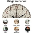 thumbnail image 3 of Reloj de pared vintage con brújula náutica de 12 pulgadas, silencioso, digital, redondo, funciona con pilas, para decoración del hogar, sala de estar, cocina y oficina., 3 of 9