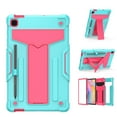 thumbnail image 3 of Case For Apple iPad 10th Gen 2022 Tough Hybrid Kickstand Vertical 3in1 Shockproof Anti-Scratch PC + Silicone Armor Tablet Tablet Cover [ Teal Pink ], 3 of 7