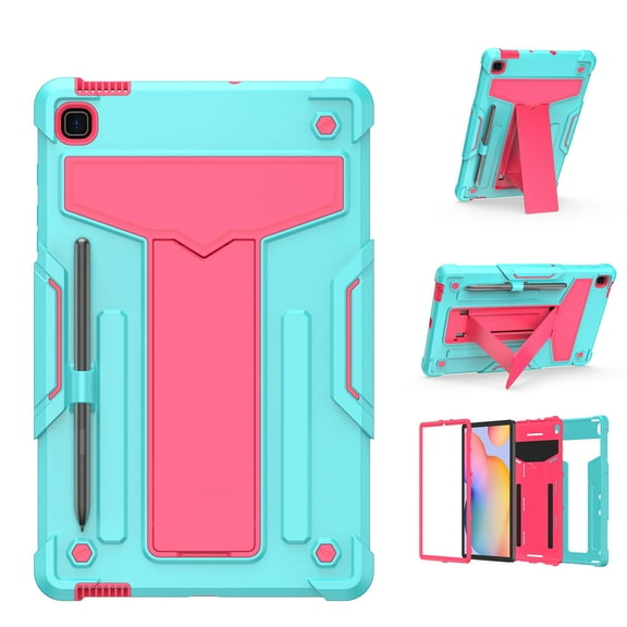 Case For Samsung Galaxy Tab S6 Lite 10.4" Tough Hybrid Kickstand Vertical 3in1 Shockproof Anti-Scratch PC   Silicone Aromr Tablet Tablet Cover [ Teal Pink ]