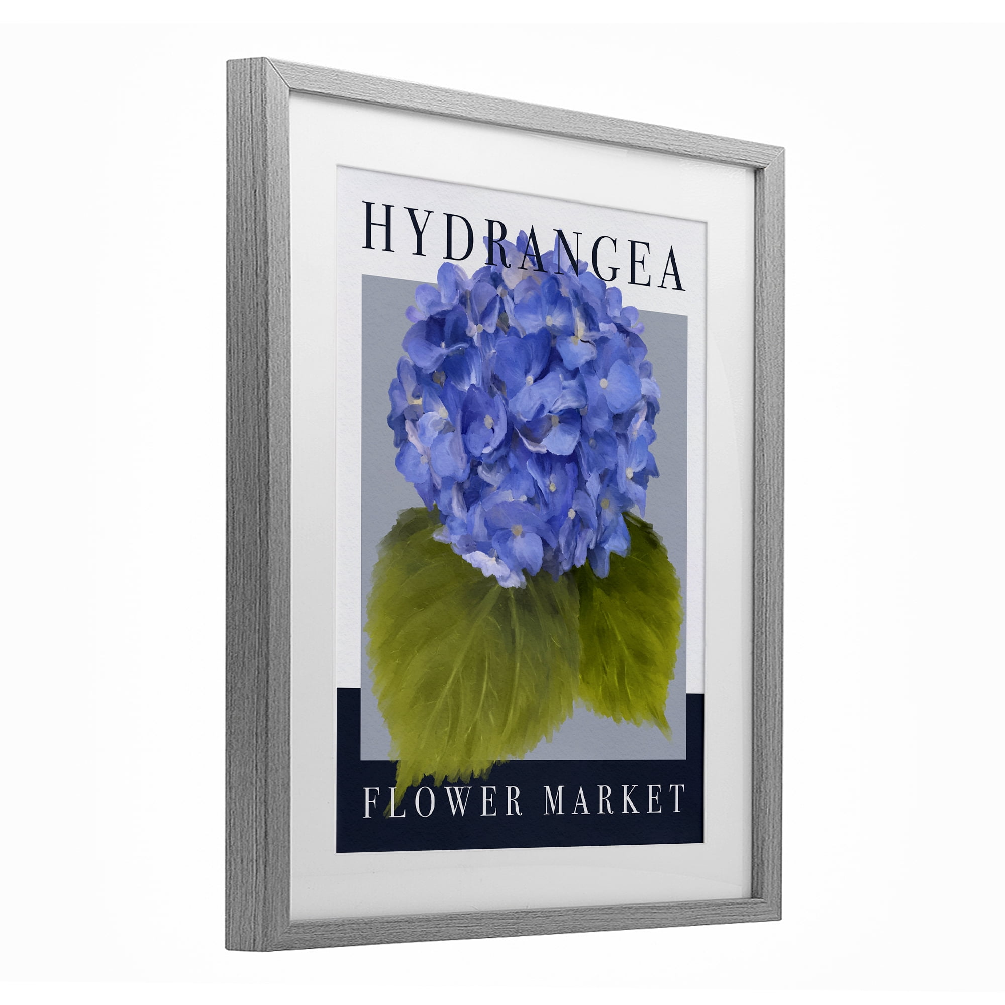 Stupell Industries Hydrangea Flower Market Gray Framed Print Under Glass, design by Jennifer Stith