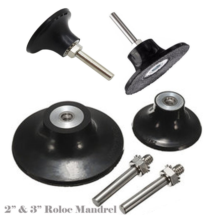 3" Roloc Sanding Disc Holder Type R Roll Lock Backer Holder Arbor 1/4" Mandrel 