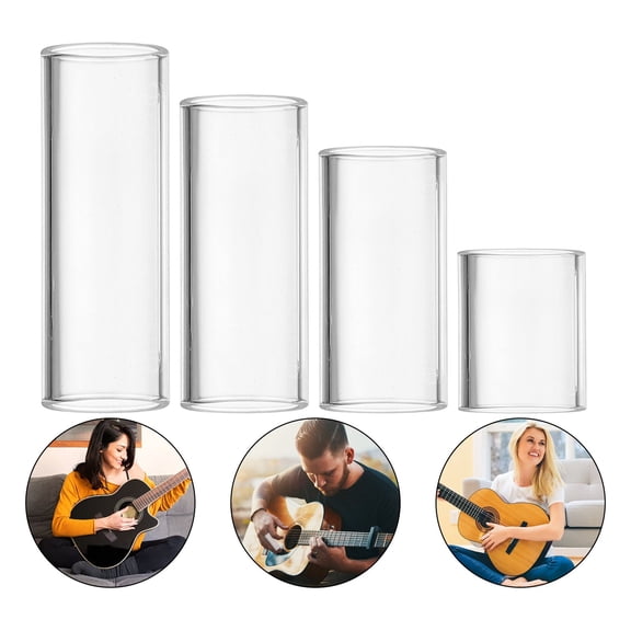 Soimiss 1Set Portable Transparent Guitar Slide Bar Finger Cover for Electric and Wood Guitar