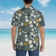 thumbnail image 6 of Haiem Flowers and Bee Printed Hawaiian Shirt for Men - Men’s Casual Beach Summer Shirts - Stretch Fabric with Modern Fit-Large, 6 of 9