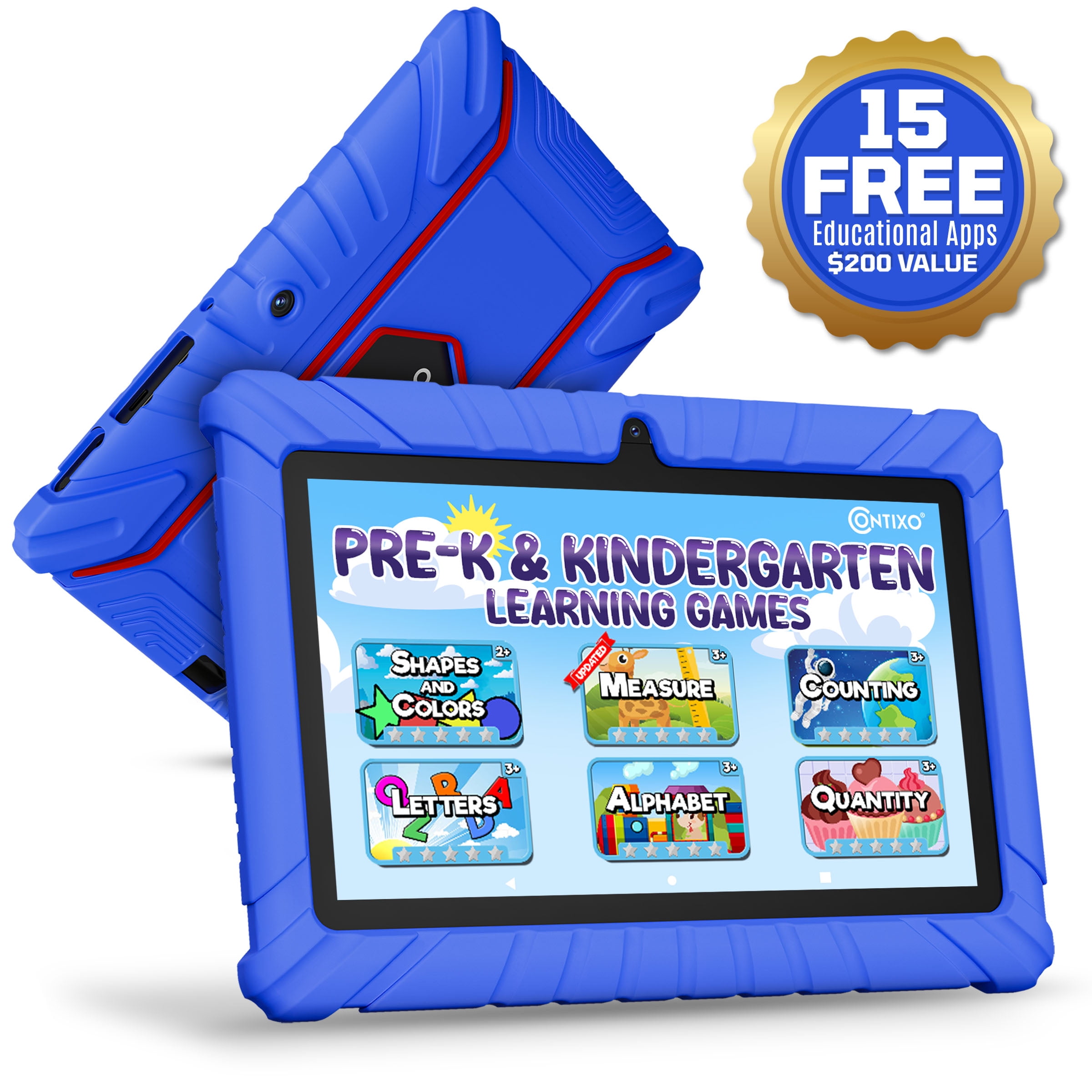 (5 pack) Contixo Kids Tablets 2025, Android Tablet for Kids with Parental Controls, 32GB Storage, 7", Dark Blue