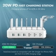 thumbnail image 2 of Estación de carga ENRIPRT, 75 W, 6 puertos, USB C, cargador rápido, 6 dispositivos, 2 of 7