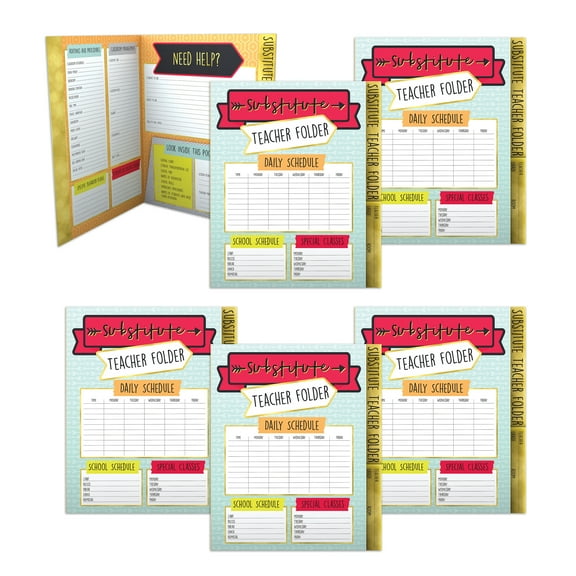 Carson Dellosa 6-pack Aim High Substitute Teacher Folder