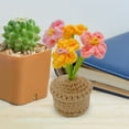 thumbnail image 2 of Tahtuvzn Home Decor Clearance! Handmades Knitted Flowers Woven Potted Flowers, Rose Crochets, Self-made Simulated Flower Office Decorations, Finished Wool Products, Gift for Mother, 2 of 3