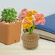 thumbnail image 1 of Decoración de maceta de ganchillo hecha a mano - Planta de rosas tejida para salpicadero de coche, oficina, decoración del hogar - Mini flores de simulación de lana, 1 of 3