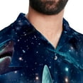 thumbnail image 5 of Starry Shark Men's Short Sleeve Button Down Casual Beach Printed Shirts, 5 of 6