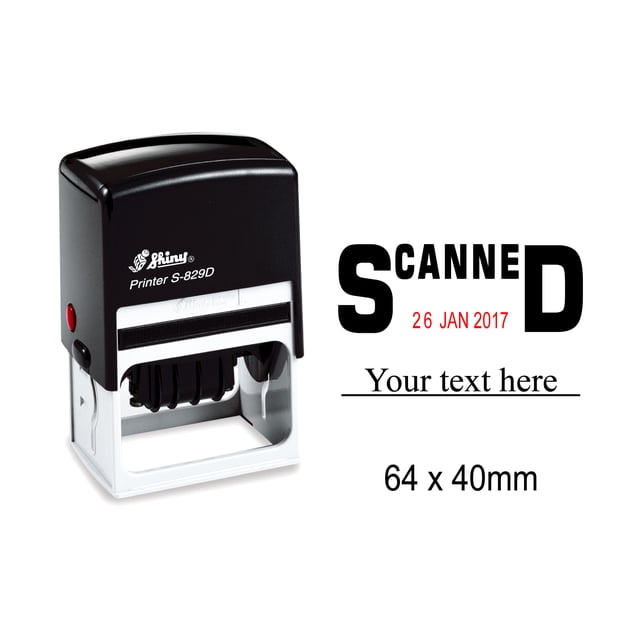 Self Inking Shiny Date Stamper With Scanned & Your Text Here Text Office Stationery Rubber Stamp S-829D