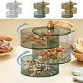 thumbnail image 1 of Snack Box Container With Lid and Handle | Multi-Layer Rotating Divided Serving Tray Organizer | Portable Food-Grade Plastic Fruit Vegetable Tray | 1 Piece | 9.45x7.09in, 1 of 6