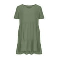 thumbnail image 5 of Giftesty Womens Plus Size Dresses Clearance Women's Summer Casual V-Neck Short Sleeve Folding Solid Dresses, 5 of 9