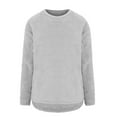 thumbnail image 4 of WCMZJ Women's Sweaters Oversized Long Sleeve Crewneck Fuzzy Knit Warm Sweaters 2024 Fall Side Split Pullover Sweater Tops Gray S, 4 of 4