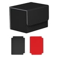 thumbnail image 2 of Estuche para tarjetas con cierre magnético. Capacidad para 100 tarjetas. Juego de cartas resistente para reuniones y pasatiempos. Negro Gris, 2 of 9