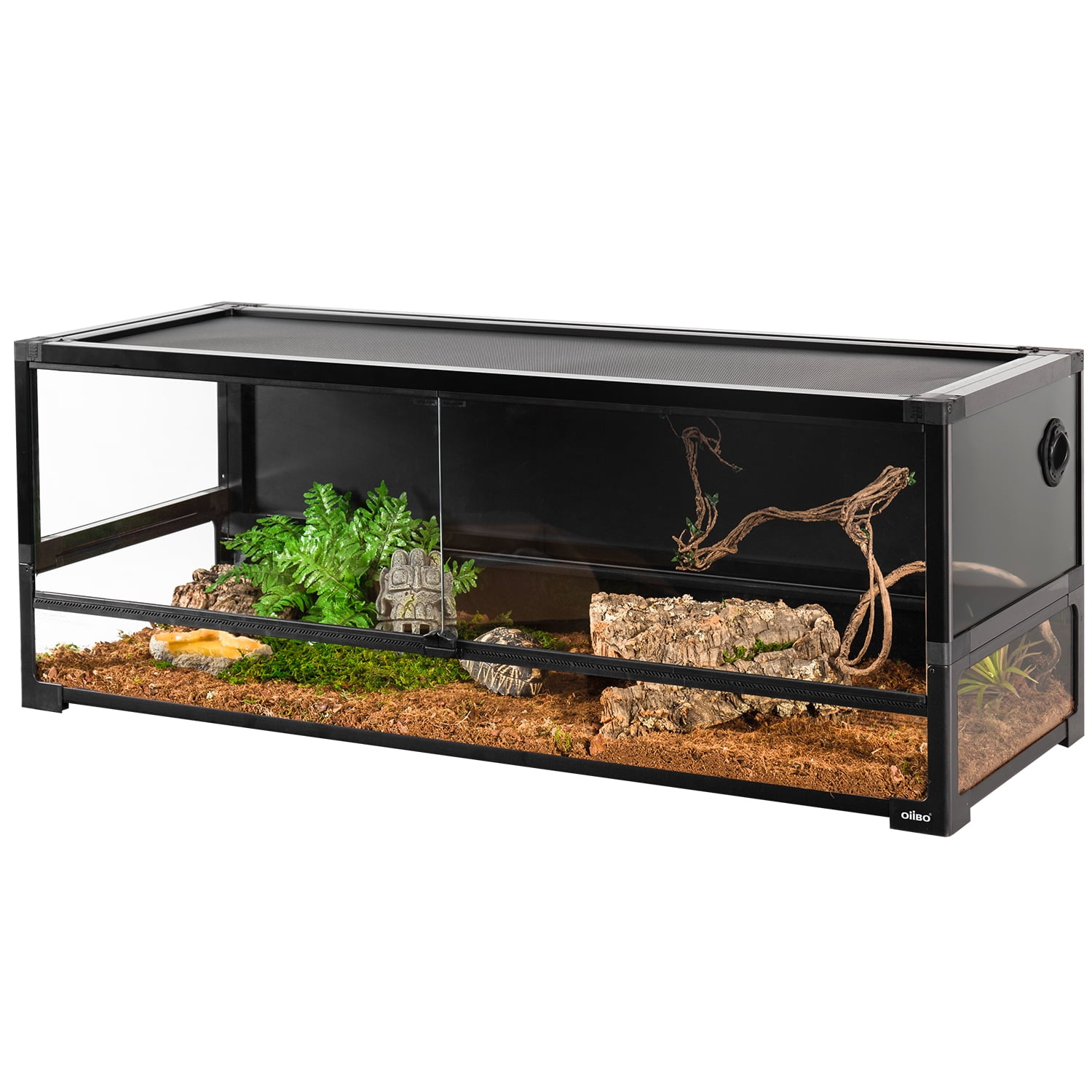 Oiibo Large Glass Reptile Terrarium, 67 Gallon, 48" x 18" x 18", Reptile Breeding Tank