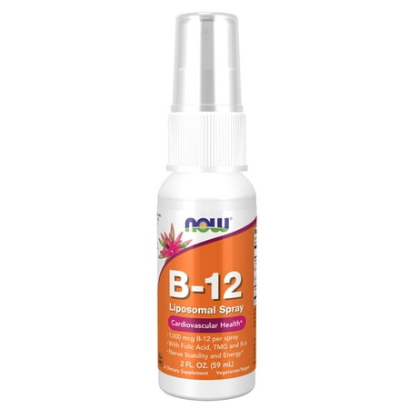 NOW Supplements, Vitamin B-12 Liposomal Spray with Folic Acid, TMG and B-6, 2-Ounce