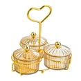 thumbnail image 2 of tamizeot Providing Clean Tidy Storage Options Glass Condiment Serving Tray Bar Container Condiment Dish Bowl Rack Serving Platter Brown 3 Bowls, 2 of 6