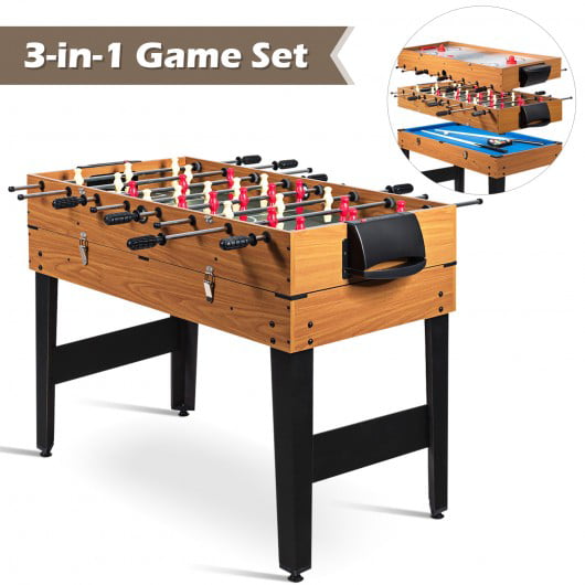 3-In-1 Combo Game Table Soccer Billiard Slide Hockey