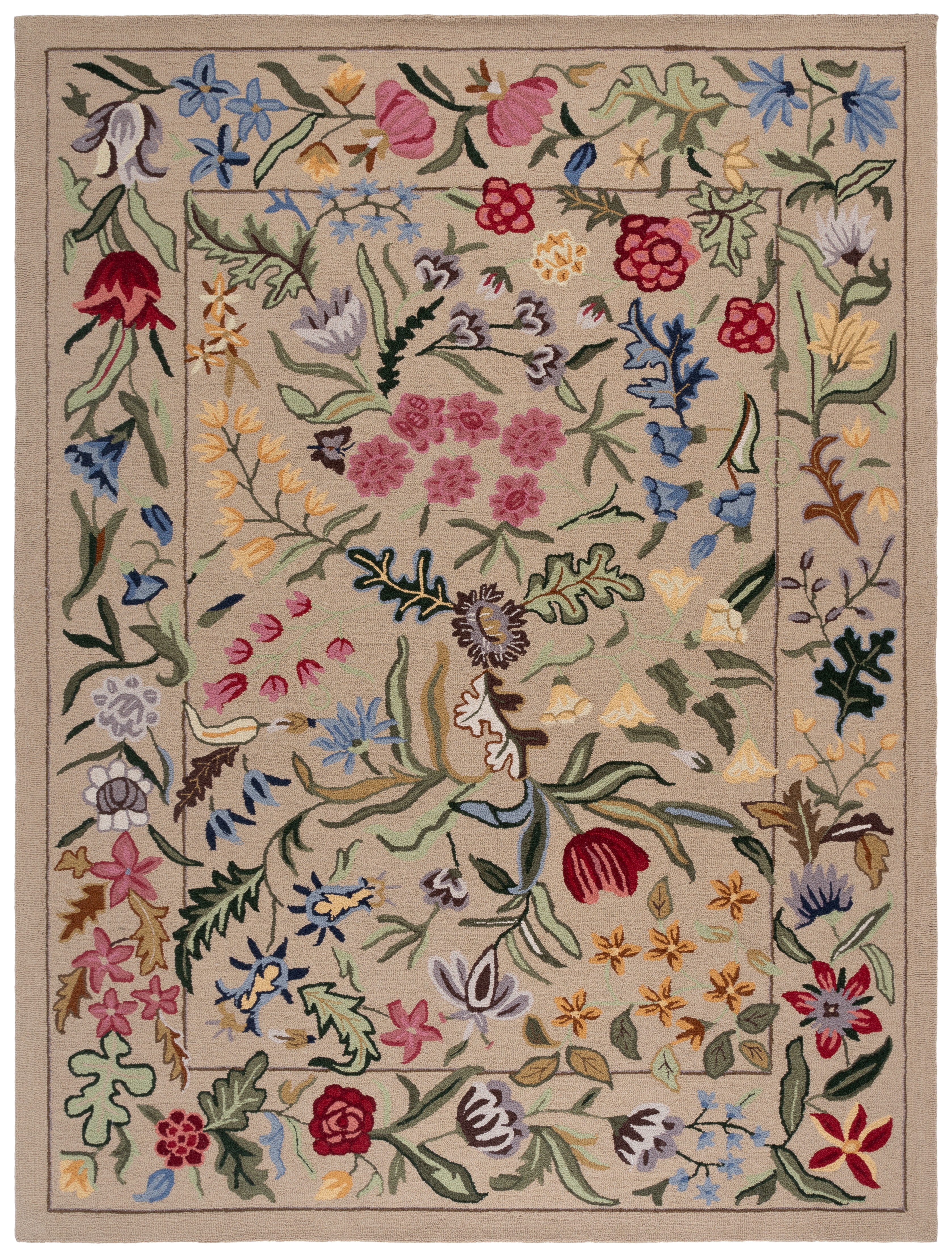 Safavieh Chelsea Mabelle Floral Wool Area Rug, Beige/Pink, 9' x 12'