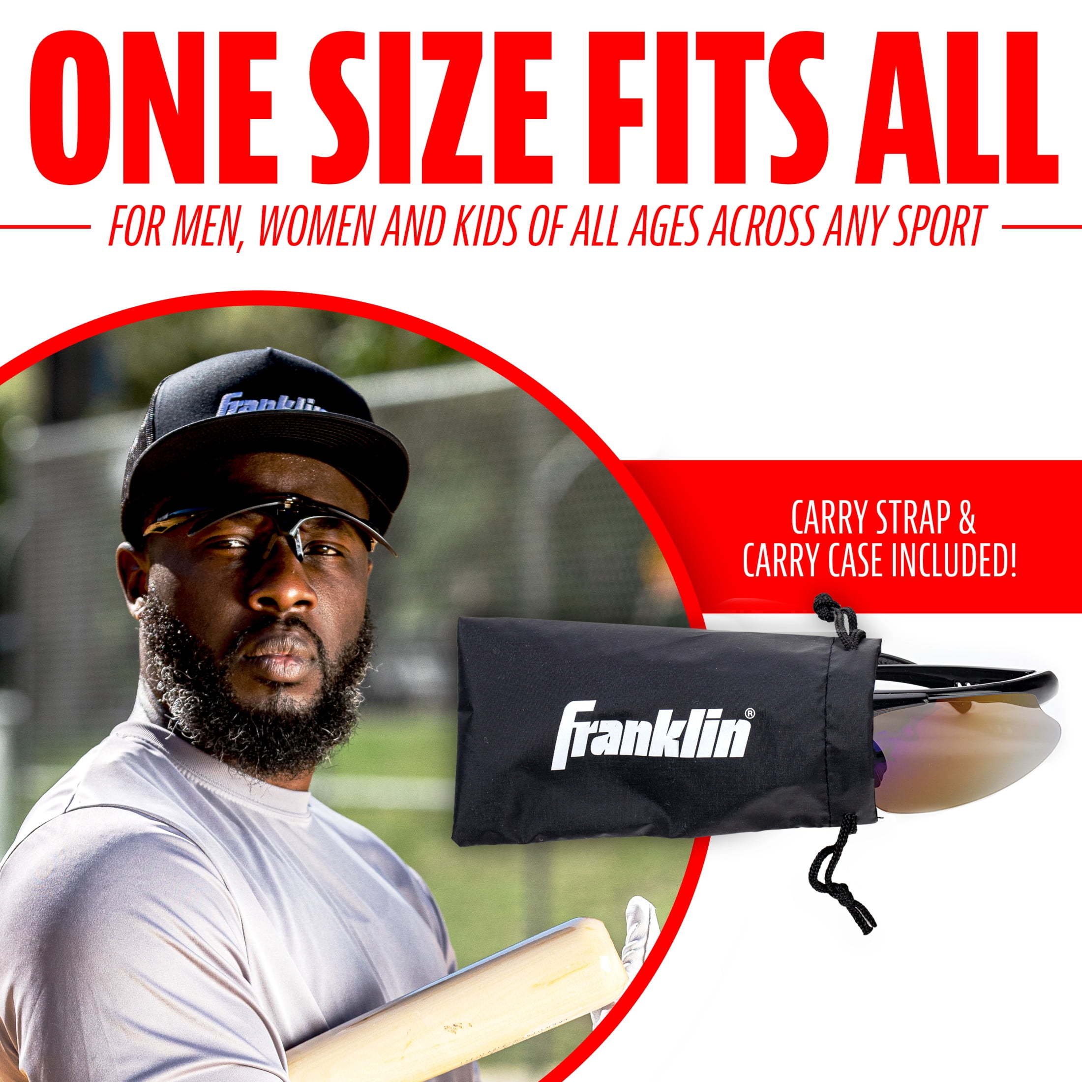 Franklin Sports Sunglasses - Youth + Adult Flip up Baseball + Softball Glasses - UV Protection