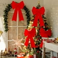 thumbnail image 6 of Pakyozj 8PCS Red Bows Christmas Decorations, 12 x 18 Inches Outdoor Christmas Bows, Red Velvet PVC Hanging Large Xmas Decor Indoor Outdoor Velvet Xmas Party Supplies for Wreath Stairs, 6 of 7