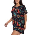 thumbnail image 2 of Daiia Paisley1 Pattern Womens Pajama Sets Short Sleeve Pajamas for Women Sets Soft Lounge Sets Casual Round Neck Sleepwear PJS-X-Large, 2 of 7
