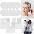 thumbnail image 1 of 100PCS Hair Salon Cape Disposable Waterproof Barber Cape with 100PCS Bath Cap, 1 of 10