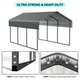 thumbnail image 5 of 10x15 FT Metal Carport with Enhanced Base and Galvanized Steel Roof, Heavy Duty Outdoor Garage Car Shelter for Car, Boats and Truck, 5 of 9