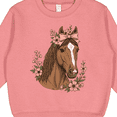 thumbnail image 3 of Inktastic Horse Girl Flowered Cute Toddler Sweatshirt, 3 of 4