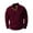 #_005Wine, variant on Hogleaql Sweater for Men Quater Button Outdoor Long Sleeve Collar Knitted Sweater Elbow Patches Fall Winter Pullover Sweater Black 2XL
