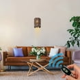 thumbnail image 3 of FSLiving Rechargeable Battery Operated Remote Control Wall Sconces Retro Industrial LOFT Solid Wood Creative Personality Lamp Nostalgic Decorative Wall Light Fixtures for Cafe Restaurant - Set of 2, 3 of 6