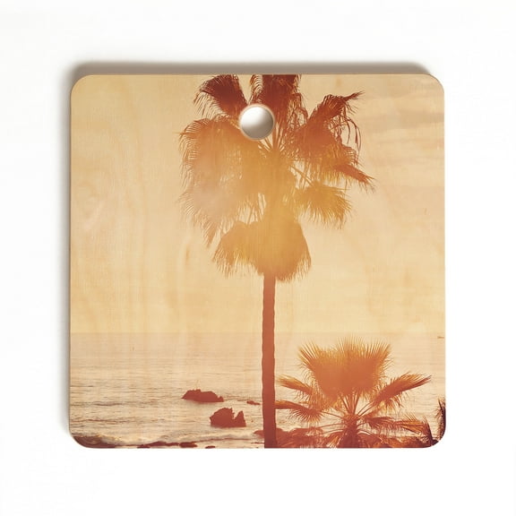 Society6 Bree Madden Sunray Palms Square Cutting Board