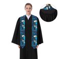 thumbnail image 4 of Kdxio Blue Iceberg Leaf Wolf Graduation Stole Class, Graduation Sash, Unisex Adult 36" Academic Commencements-Flattened, 4 of 7