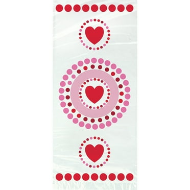 Unique Industries Assorted Colors Heart Party Bags, 20 Count