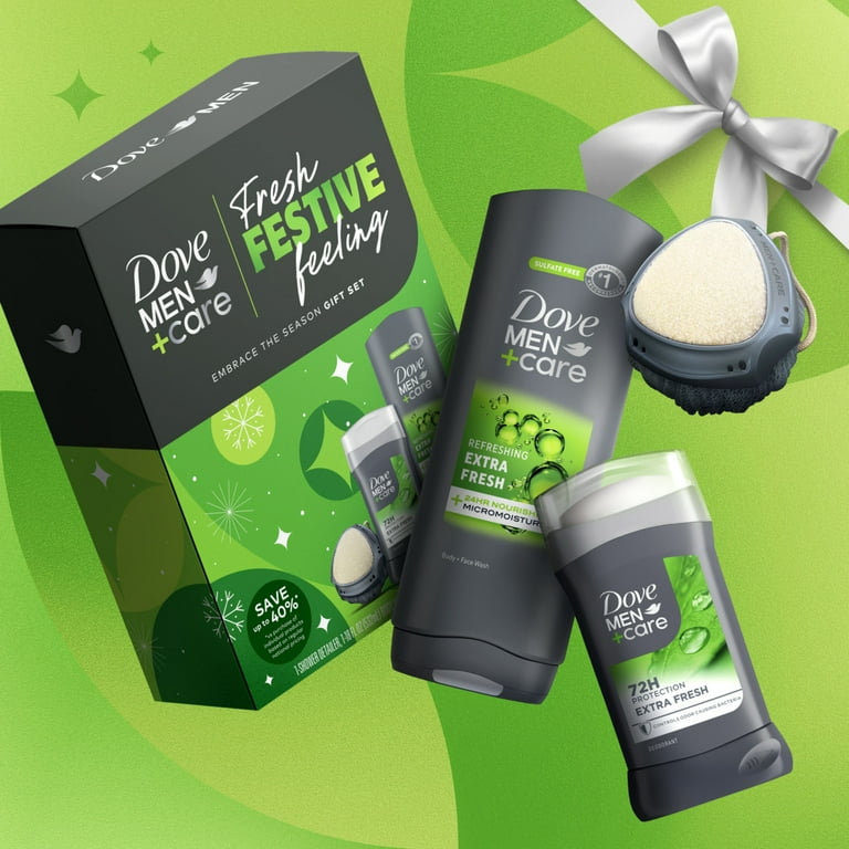 Dove Men+Care Holiday Gift Set: Extra Fresh Body & Face Wash