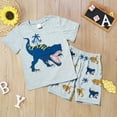 thumbnail image 2 of oqasdz Baby Boy Outfits Kids Dinosaur Prints Short Sleeve T Shirts and Shorts Sleepwear Outwear Fashion Pajama Set /7-8 Years, 2 of 3