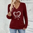 thumbnail image 4 of ICHUANYI Womens Valentine's Day Long Sleeve V Neck Shirts Tops Valentines Blouses Pullover Sweaters Tunic Fashion, 4 of 8