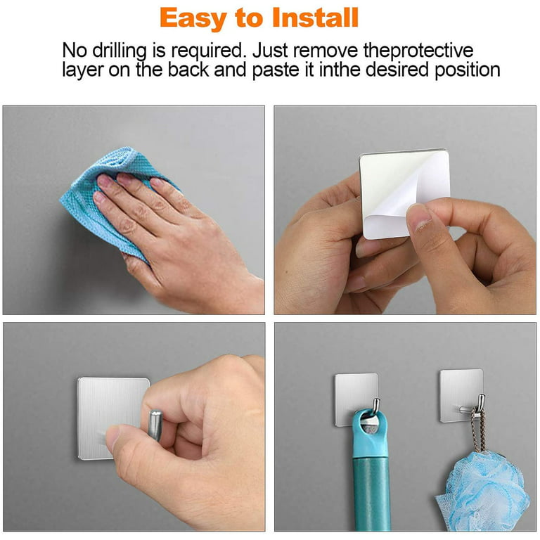 Easy Removable Wall hooks Self adhesive sticky picture hangers stick on  hooks