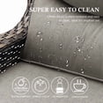 thumbnail image 6 of Lumiinofami Outdoor Wicker Rattan Sofa Patio 3-Seater Sofa Couch Deep Seat with Upgraded 6" Thick Cushions for Balcony Porch Garden, Gray, 6 of 9