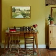 thumbnail image 2 of HFDF Vtage Wall Art, Countryside Landscape Canvas Patg, River Cottage Green Scenery Art Prts, Bridge Boat Nature Rustic Farmhouse Wall Decor Livg Room Bedroom Pictures 10x8inch Framed, 2 of 6