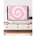 thumbnail image 3 of Outdoor TV Cover 70 to 75 Inch Weatherproof, Abstract Explosion Tie Dye Waterproof TV Screen Protector for Outside Decor with Zipper and Pocket 68"L x 42"H , Pink White, 3 of 7