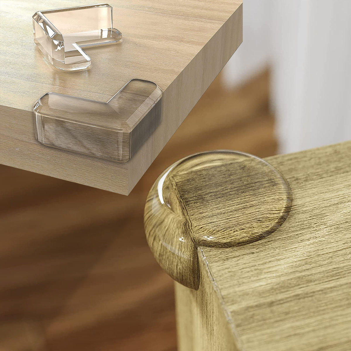 Buy Clear Table Corner Protector, 2 Shapes, Safety Baby Proofing Corner