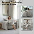thumbnail image 4 of Accent Chairs for Living Room, Modern Upholstered Sofa Chair Comfy Chenille Armchair with Thick Cushion, Single Sofa/Side Chair for Bedroom Office Reading Chair, Light Grey, 4 of 7