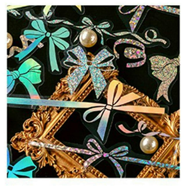 45pcs Bowknot Scrapbook Stickers Cute Strong Adhesion PET Planner Stickers Decal for Diary Photo Album