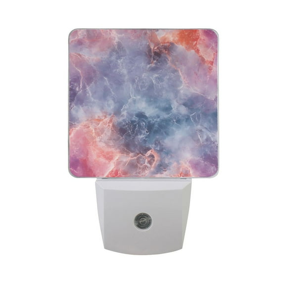 Colorful Nebulae Marble Night Light 2 Pack LED Nightlight Plug into Wall Dusk to Dawn Sensor Soft White