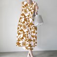 thumbnail image 1 of Puntoco Vestido Mujer Estampado Cuello Redondo Amarillo Xxxxxl,Regalos Para Mujer Joven, 1 of 6